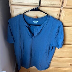 Old Navy Men's Blue Henley Shirt